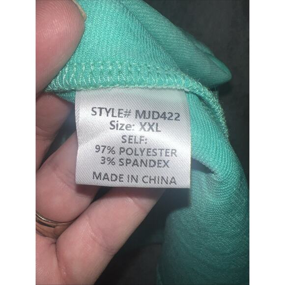 Mint Green Textured Ruffled Neck Frolic Puffy Sleeves with pockets 2XL - Picture 8 of 10